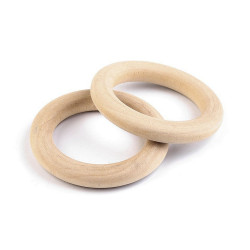 Kółko drewniane, zewnętrzna ø49 mm - Naturalny jasny (10 Sztuki)