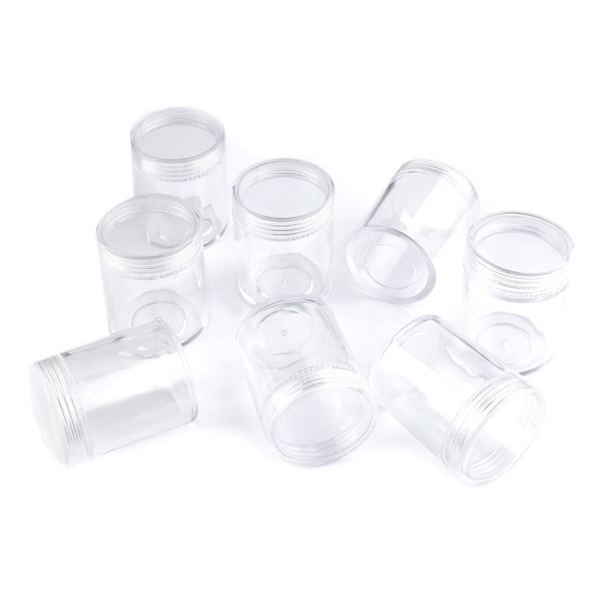 Barattolino di plastica, lunghezza: 3,8 x 4,7 cm, con coperchio - Trasparente (60 Pezzi) Barattolino di plastica, lunghezza: 3,8 x 4,7 cm, con coperchio - Trasparente (60 Pezzi)