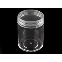 Barattolino di plastica, lunghezza: 3,8 x 4,7 cm, con coperchio - Trasparente (12 Pezzi)