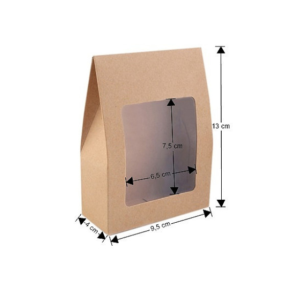 Geschenkbox aus papier mit fenster - Naturbraun (10 Stücke) Geschenkbox aus papier mit fenster - Naturbraun (10 Stücke)