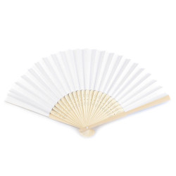 Abanico de papel para manualidades 21x36 cm - Blanco (1 Pieza)