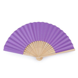 Diy paper hand fan 21x36 cm - Violet (1 Piece)
