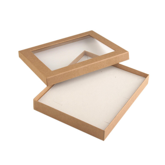 Pudełko z okienkiem wyściełane 16x19,5 cm - Naturalny brąz (5 Sztuki) Pudełko z okienkiem wyściełane 16x19,5 cm - Naturalny brąz (5 Sztuki)