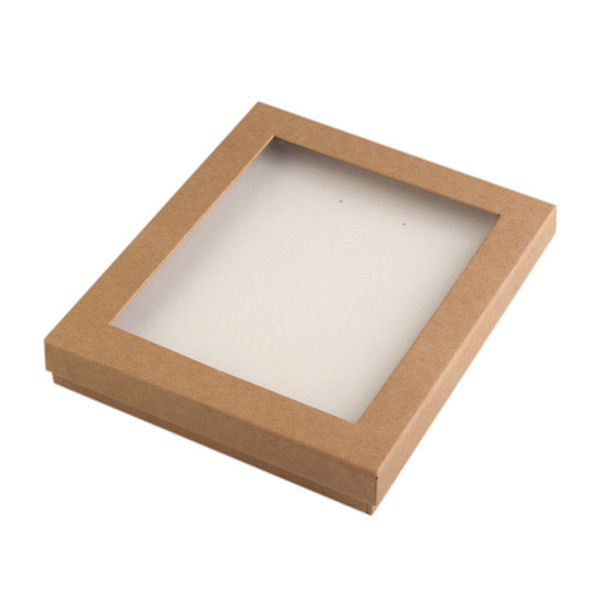 Pudełko z okienkiem wyściełane 16x19,5 cm - Naturalny brąz (5 Sztuki) Pudełko z okienkiem wyściełane 16x19,5 cm - Naturalny brąz (5 Sztuki)