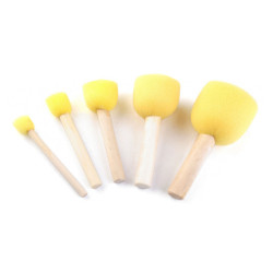 Foam stencil brush - set of 5 pcs - Yellow light (1 Set)