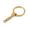 Anneau de porte-clés avec chaîne, ø 30 mm, plat - Métal doré (100 Pièces)