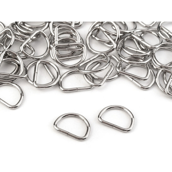 D-ring width 12 mm - Nickel (20 Pieces)
