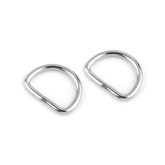 D-ring width 12 mm - Nickel (20 Pieces)
