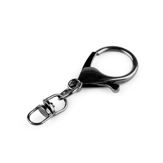 Karabińczyk metalowy z krętlikiem 24x55 mm - Nikiel (2 Sztuki)