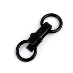Decorative buckle closure clasp 21x60 mm - Black varnish (1 Pair)
