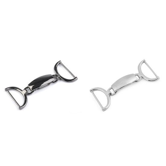 Decorative buckle closure clasp, pulling hole 25 mm - Nickel (10 Pairs) Decorative buckle closure clasp, pulling hole 25 mm - Nickel (10 Pairs)
