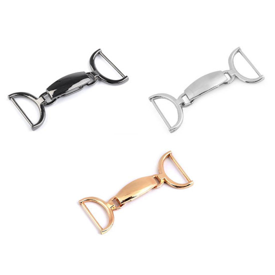 Decorative buckle closure clasp, pulling hole 25 mm - Nickel (10 Pairs) Decorative buckle closure clasp, pulling hole 25 mm - Nickel (10 Pairs)