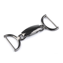 Decorative buckle closure clasp, pulling hole 25 mm - Black nickel (1 Pair)