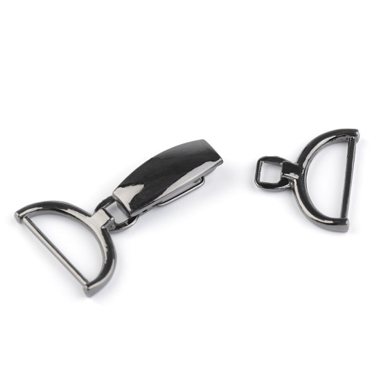Decorative buckle closure clasp, pulling hole 25 mm - Nickel (10 Pairs) Decorative buckle closure clasp, pulling hole 25 mm - Nickel (10 Pairs)