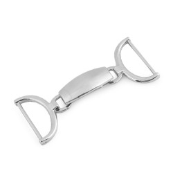 Decorative buckle closure clasp, pulling hole 25 mm - Nickel (1 Pair)