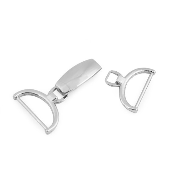 Decorative buckle closure clasp, pulling hole 25 mm - Nickel (10 Pairs) Decorative buckle closure clasp, pulling hole 25 mm - Nickel (10 Pairs)