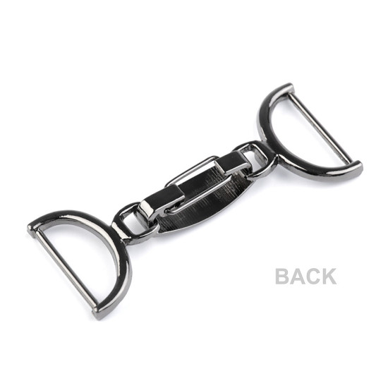 Decorative buckle closure clasp, pulling hole 25 mm - Nickel (10 Pairs) Decorative buckle closure clasp, pulling hole 25 mm - Nickel (10 Pairs)