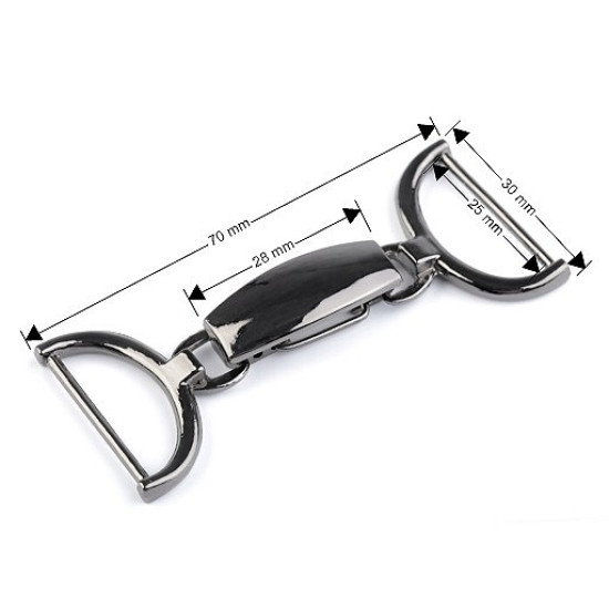 Decorative buckle closure clasp, pulling hole 25 mm - Nickel (10 Pairs) Decorative buckle closure clasp, pulling hole 25 mm - Nickel (10 Pairs)