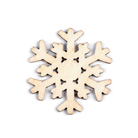 Fiocco di neve, in legno - Bianco (20 Pezzi) Fiocco di neve, in legno - Bianco (20 Pezzi)
