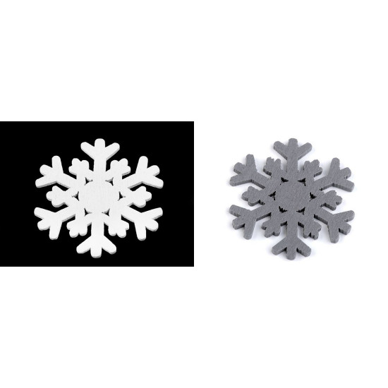 Fiocco di neve, in legno - Bianco (20 Pezzi) Fiocco di neve, in legno - Bianco (20 Pezzi)