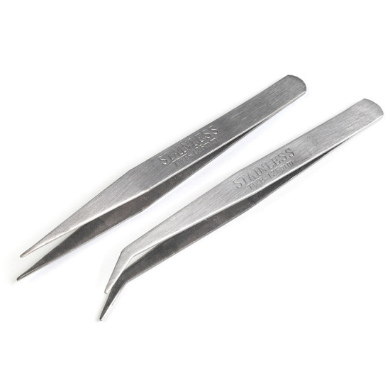 Pęseta metalowa prosta, zagięta długość 12,5 cm - Nikiel (30 Sztuki) Pęseta metalowa prosta, zagięta długość 12,5 cm - Nikiel (30 Sztuki)