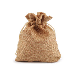 Woreczek podarunkowy 10x12cm imitacja juty - Naturalny średni (50 Sztuki)