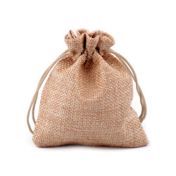 Woreczek podarunkowy 10x12cm imitacja juty - Naturalny brąz (10 Sztuki)