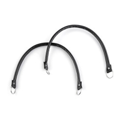 Manici per borsa in ecopelle, lunghezza: 48-50 cm - Nero (2 Pezzi)