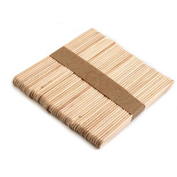 Wooden crafting spatula / natural sticks 0.9x11.4 cm small - Ivory (300 Pieces)