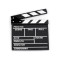 Klaps filmowy dekoracja 20x20 cm - Czarny (1 Sztuka)