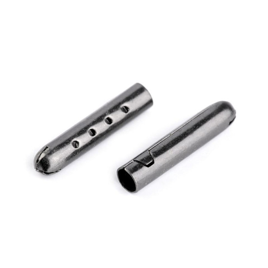 Chiusure per tubi con estremità a cordoncino, dimensioni: ø 4 mm - Nichel nero (50 Pezzi) Chiusure per tubi con estremità a cordoncino, dimensioni: ø 4 mm - Nichel nero (50 Pezzi)