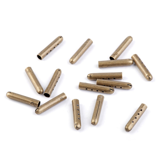Chiusure per tubi con estremità a cordoncino, dimensioni: ø 4 mm - Nichel nero (50 Pezzi) Chiusure per tubi con estremità a cordoncino, dimensioni: ø 4 mm - Nichel nero (50 Pezzi)