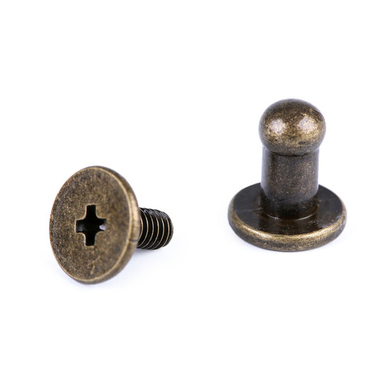 Butoni cu șurub pentru pielarie, ø4 mm - Auriu clasic (5 Perechi) Butoni cu șurub pentru pielarie, ø4 mm - Auriu clasic (5 Perechi)
