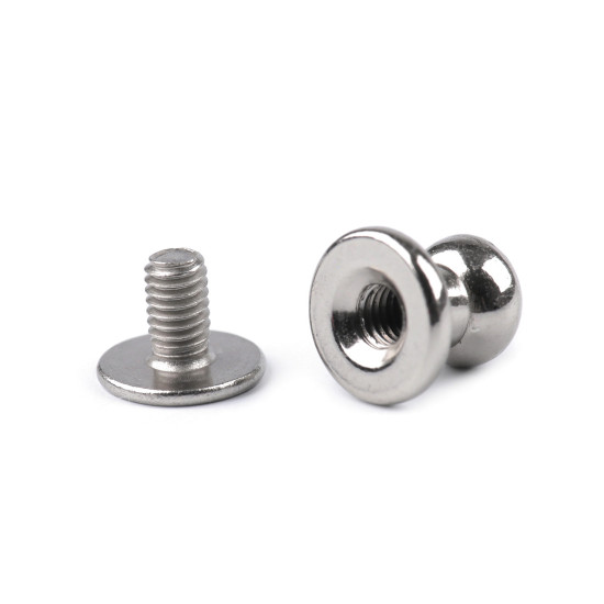 Screw in button head nail rivets ø6 mm - Black nickel (100 Pairs) Screw in button head nail rivets ø6 mm - Black nickel (100 Pairs)