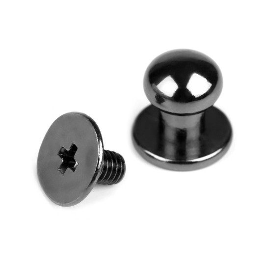 Screw in button head nail rivets ø7 mm - Black varnish (200 Pairs) Screw in button head nail rivets ø7 mm - Black varnish (200 Pairs)