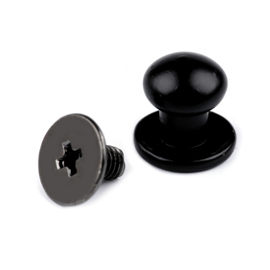 Screw in button head nail rivets ø7 mm - Black varnish (200 Pairs) Screw in button head nail rivets ø7 mm - Black varnish (200 Pairs)
