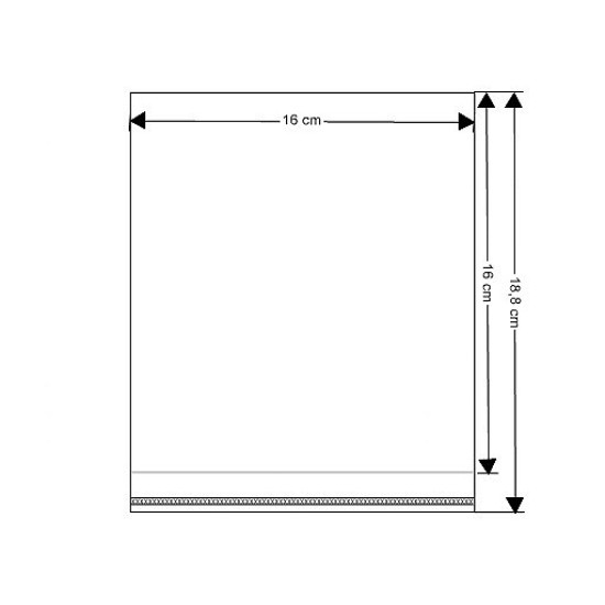 Clear plastic self-adhesive seal bags 16x16 cm - Transparent (16000 Pieces) Clear plastic self-adhesive seal bags 16x16 cm - Transparent (16000 Pieces)