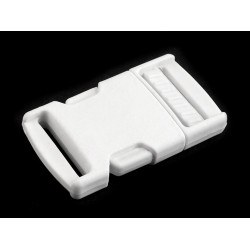 Plastic side release buckle with strap adjuster width 25 mm - White milk (100 Pairs)