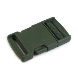 Plastic side release buckle with strap adjuster width 25 mm - Dark green (20 Pairs)