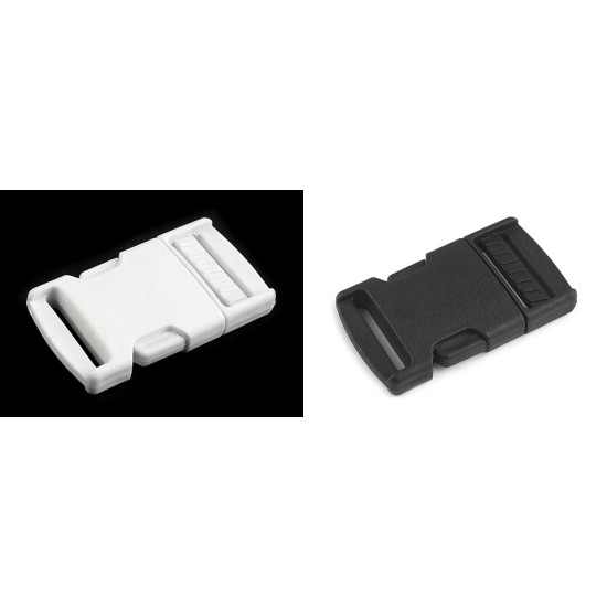 Plastic side release buckle with strap adjuster width 25 mm - Dark green (20 Pairs) Plastic side release buckle with strap adjuster width 25 mm - Dark green (20 Pairs)