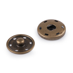 Zatrzaski / guziki metalowe 30 mm - Stary mosiądz (150 Pary)