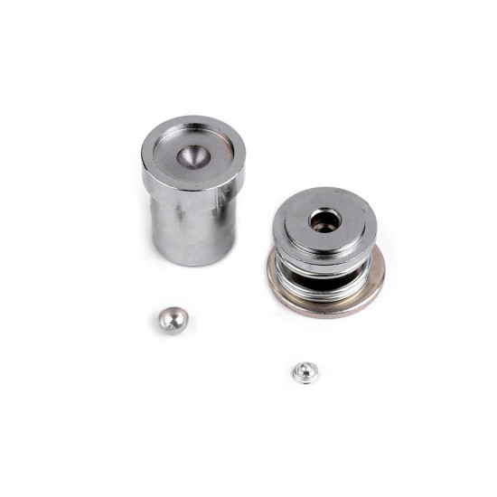 Self cover button mold press size 16',22' for dome buttons - Nickel (1 Set) Self cover button mold press size 16',22' for dome buttons - Nickel (1 Set)