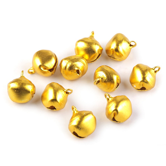 Clopoței / zurgălăi, 13x16 mm - Auriu (10 Bucăți)