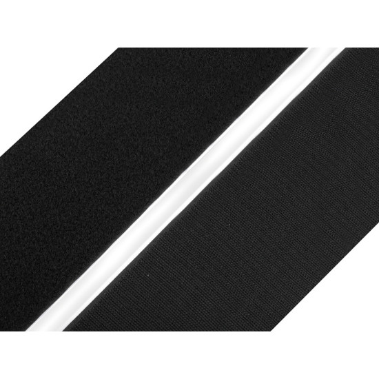 Taśma rzep samoprzylepna komplet (haczyk+pętelka) szerokość 80 mm - Czarny (1 Metr) Taśma rzep samoprzylepna komplet (haczyk+pętelka) szerokość 80 mm - Czarny (1 Metr)
