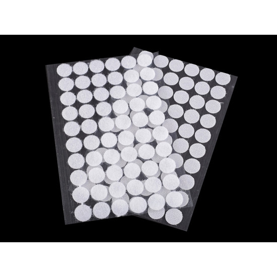 Buline arici autoadezive, complet (puf + scai), ø15 mm - Alb (1 Card) Buline arici autoadezive, complet (puf + scai), ø15 mm - Alb (1 Card)
