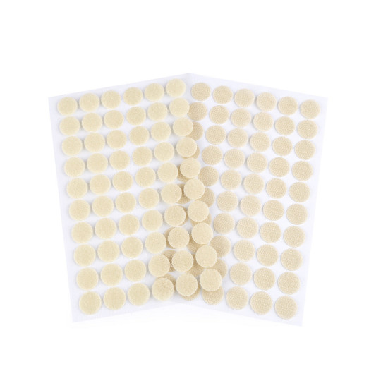 Buline arici autoadezive, complet (puf + scai), ø15 mm - Alb (1 Card) Buline arici autoadezive, complet (puf + scai), ø15 mm - Alb (1 Card)