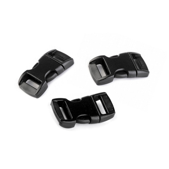Klamra z regulatorem szerokość 10 mm wygięta - Czarny (50 Pary) Klamra z regulatorem szerokość 10 mm wygięta - Czarny (50 Pary)