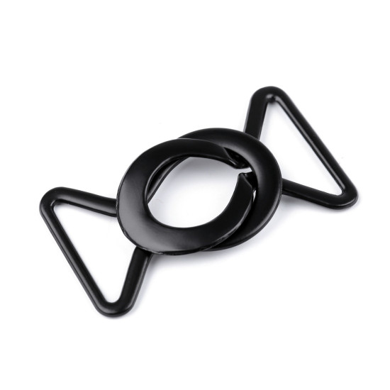 Decorative buckle closure clasp, pulling hole 24 mm - Black varnish (5 Pairs) Decorative buckle closure clasp, pulling hole 24 mm - Black varnish (5 Pairs)