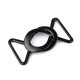 Decorative buckle closure clasp, pulling hole 24 mm - Black varnish (5 Pairs) Decorative buckle closure clasp, pulling hole 24 mm - Black varnish (5 Pairs)