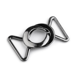 Decorative buckle closure clasp, pulling hole 24 mm - Black nickel (1 Pair)